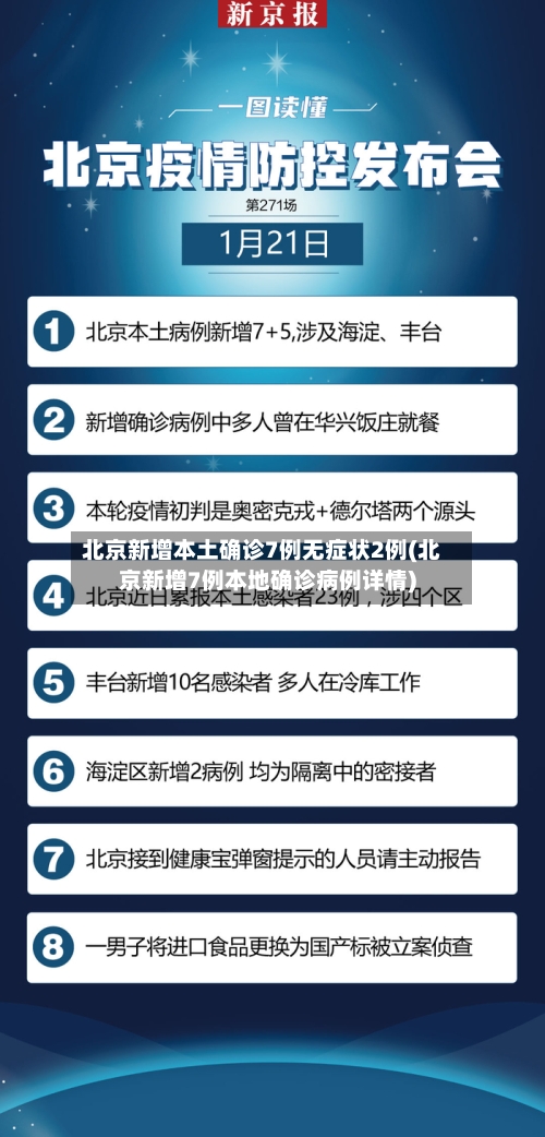 北京新增本土确诊7例无症状2例(北京新增7例本地确诊病例详情)
