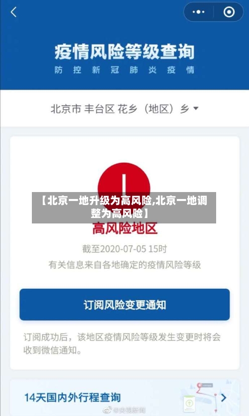 【北京一地升级为高风险,北京一地调整为高风险】