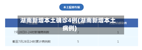 湖南新增本土确诊4例(湖南新增本土病例)-第2张图片