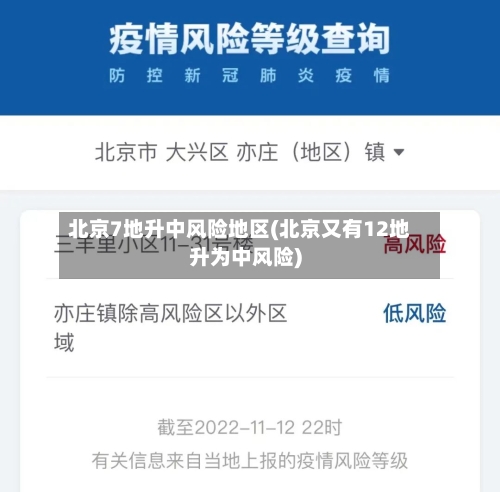 北京7地升中风险地区(北京又有12地升为中风险)-第2张图片