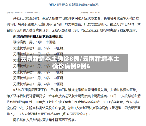 云南新增本土确诊8例/云南新增本土确诊病例9例6-第2张图片