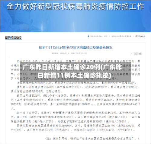 广东昨日新增本土确诊20例(广东昨日新增11例本土确诊轨迹)