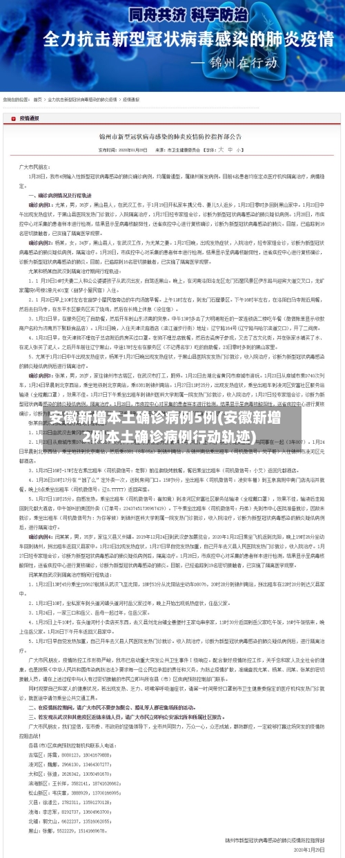 安徽新增本土确诊病例5例(安徽新增2例本土确诊病例行动轨迹)